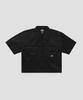 Relaxed Crop Work Shirt Black