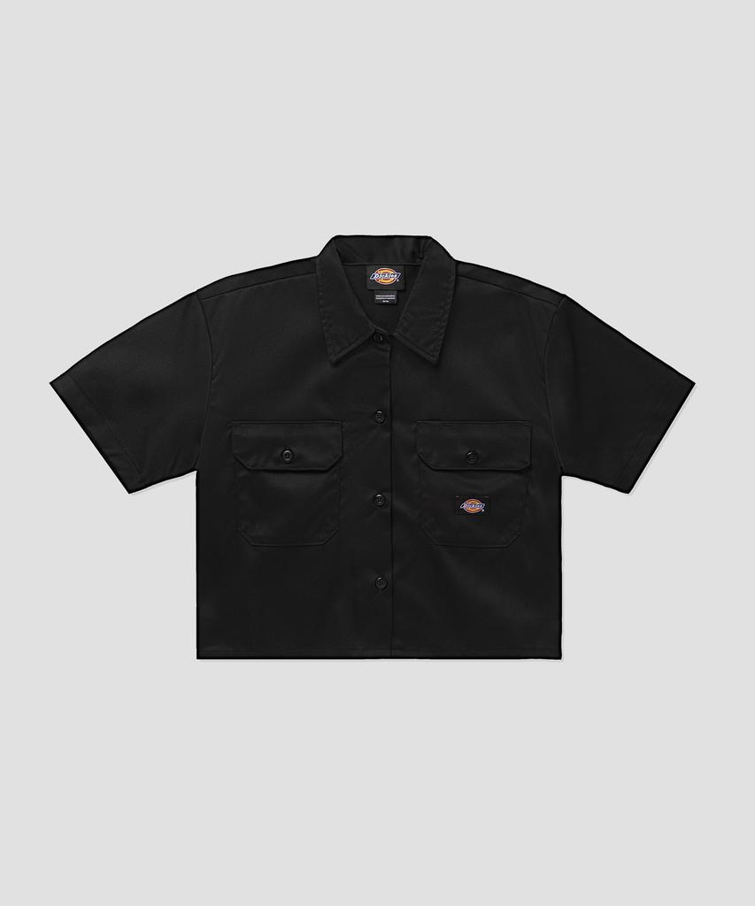 DICKIES Relaxed Crop Work Shirt Black