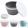 Food Grade Portable Food Container Lid Folding Lunch Box BPA-Free Silicone Foldable Bowl  Hiking