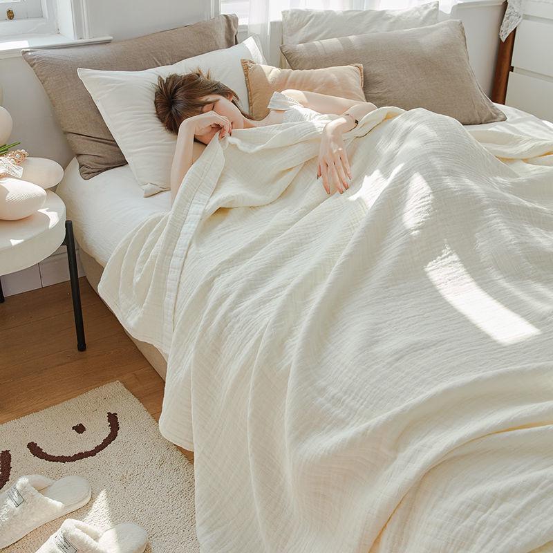 Japanese Four-Layer Cotton Gauze Blanket - Soft & Thick for All Seasons, Single/Double Sizes