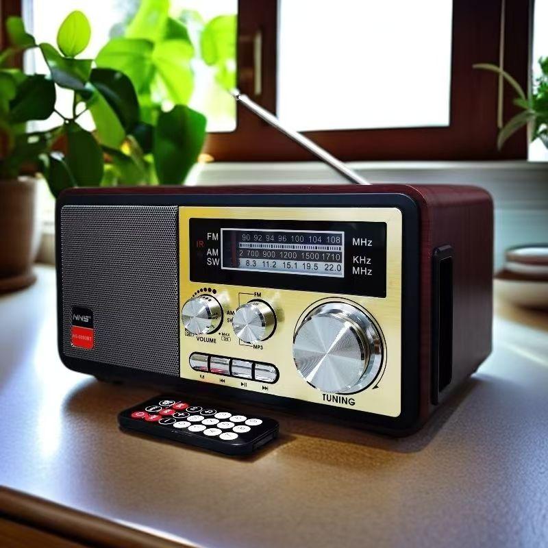 Hifi Bluetooth Speaker V5.4 Sound Retro Gramophone Style Radio 3-Band FM/AM/SW Radio Support TF Card/USB Fashion Design