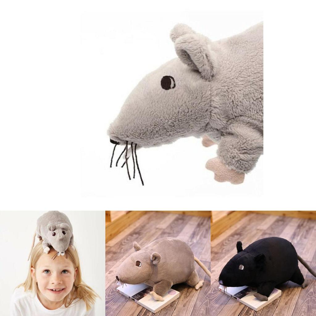 Жахлива Чорна Щур Плюшева Іграшка Для Дітей та Дорослих 20см М'яка та Приємна на Дотик Наповнена Лялька