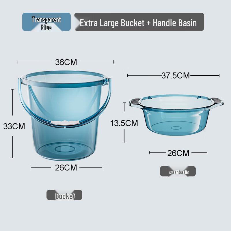 Yicang Thickened Plastic Water Bucket with Washbasin Set