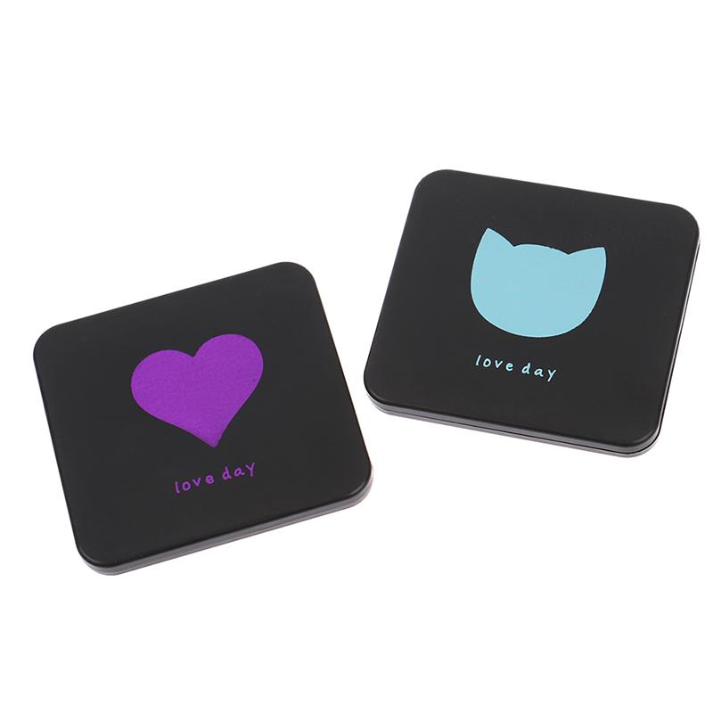 1ks přenosná ruční mini make-up zrcátka Oboustranné kompaktní zrcadlo skládací