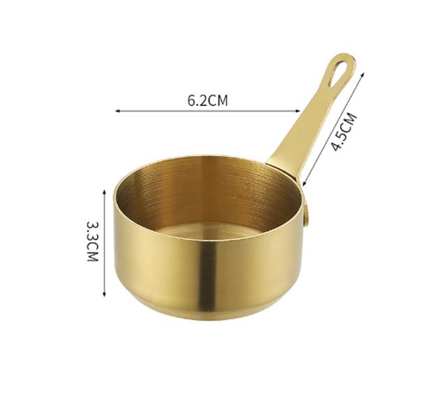 Handle Stainless Steel Sushi Hot Pot Dipping Bowl Vinegar ContainerSauce Cup Mini Sauce Pan Small Bowls for Dipping Sauce