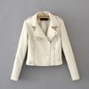 Lapel Long Sleeves Zipper Pocket Women Jacket Fall Winter Solid Color Faux