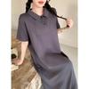Dimanaf Women 2025 Plus Size Solid Dress Summer Vintage Dress Basic Long Casual Loose Dress Maxi