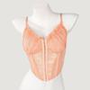 Ruffle Lace Corset Mesh Hollow Suspender Vest Fashion Slim Crop Tops  Ladies