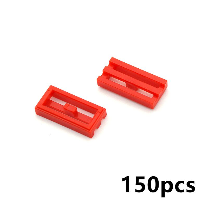 

150Pcs MOC High-tech Thick Building Blocks 2412 30244 Tile 1x2 Grille Groove Parts DIY Educational Creative Brick Compatible Toy красный