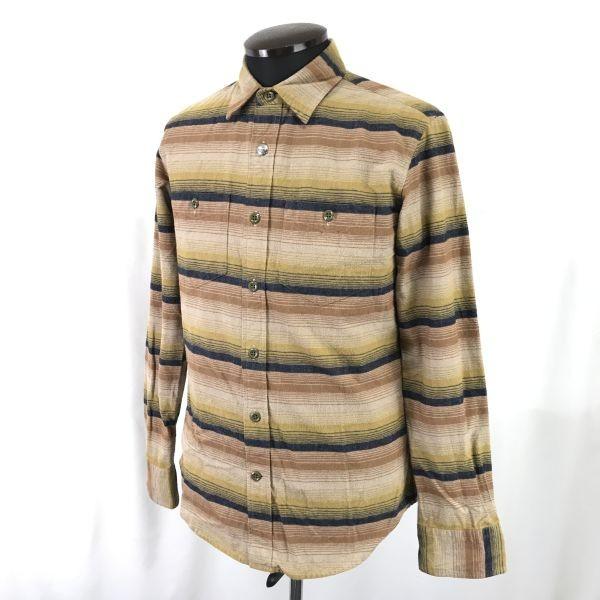 SCHOTT BROS NEW YORK by Ueno Shokai Made In Japan Long Sleeve Western Shirt Men’s Size S Border Brown(USED)