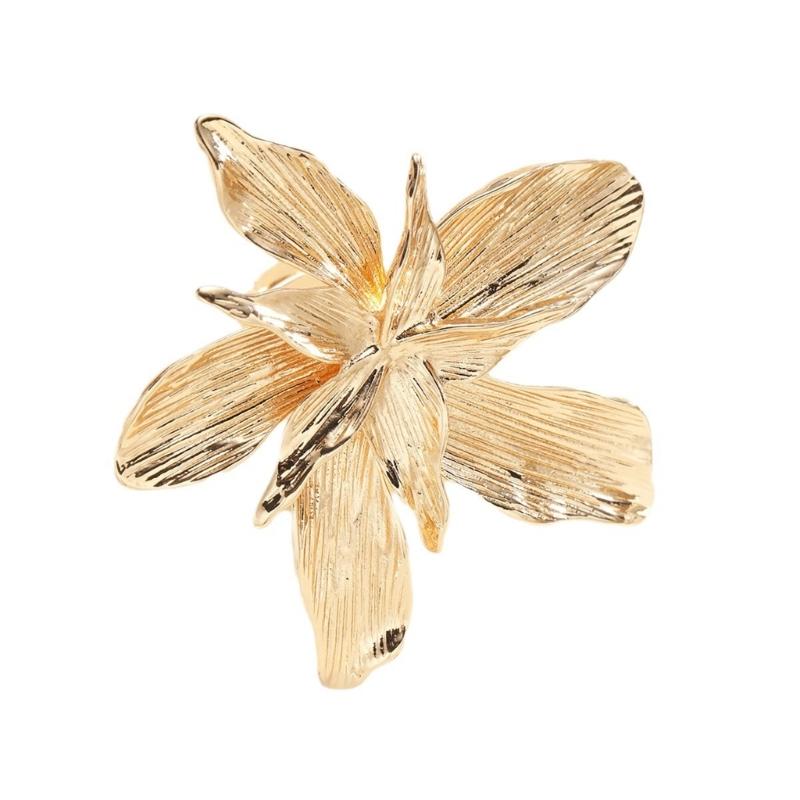 Modern Open Finger Rings Adjustable Rings Geometric Flower Jewelry Alloy Texture Suitable for Fashion Lover Present