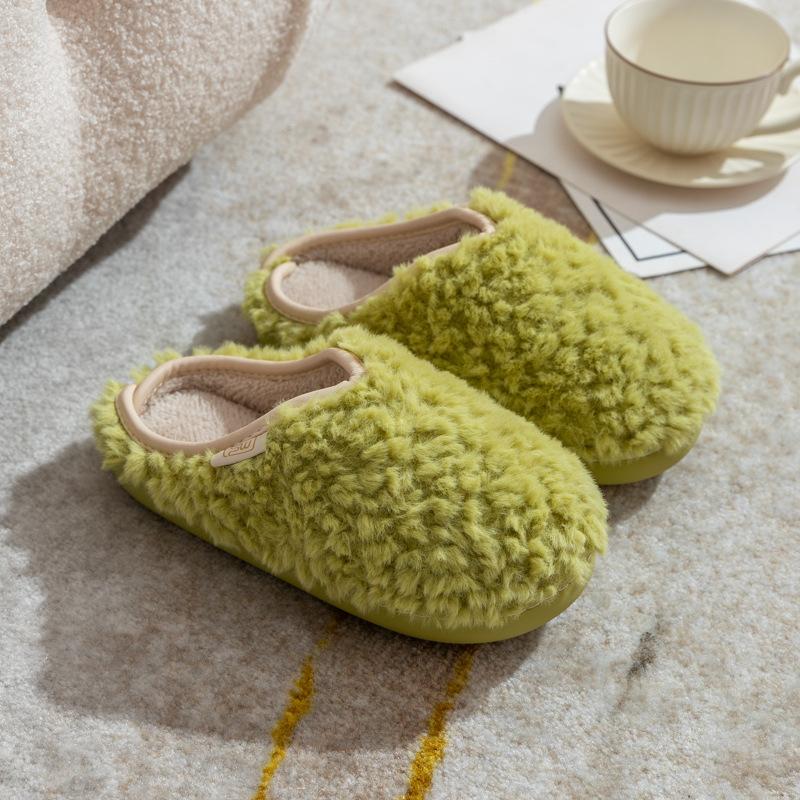 Autumn and Winter New Plush Cotton Slippers Indoor Household Plush Thickened Warm Couple Cotton Slippers