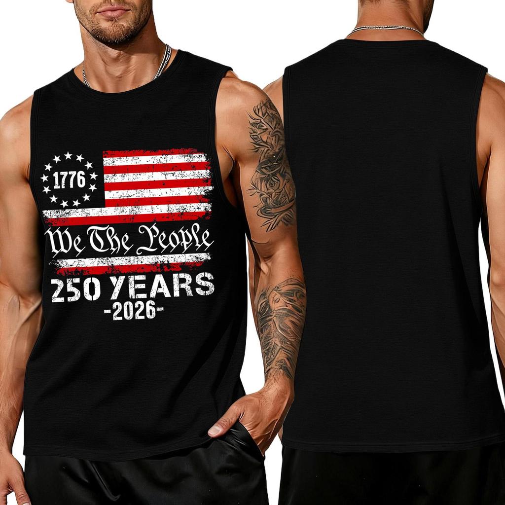 Men 4th Of Shirts USA Muscle Sleeveless Shirt Patriotic Tank Tops