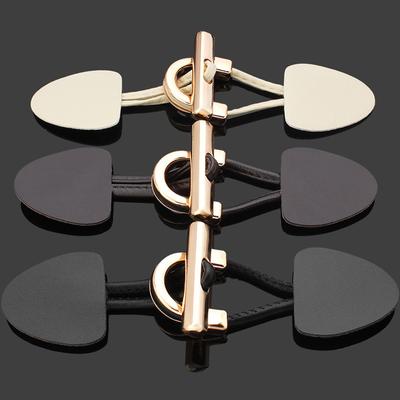 1Pair Removable Outerwear Decor Overcoat Decor Metal Horn Leather Buckle DIY Sewing Clothing Accessories Duffle Coat