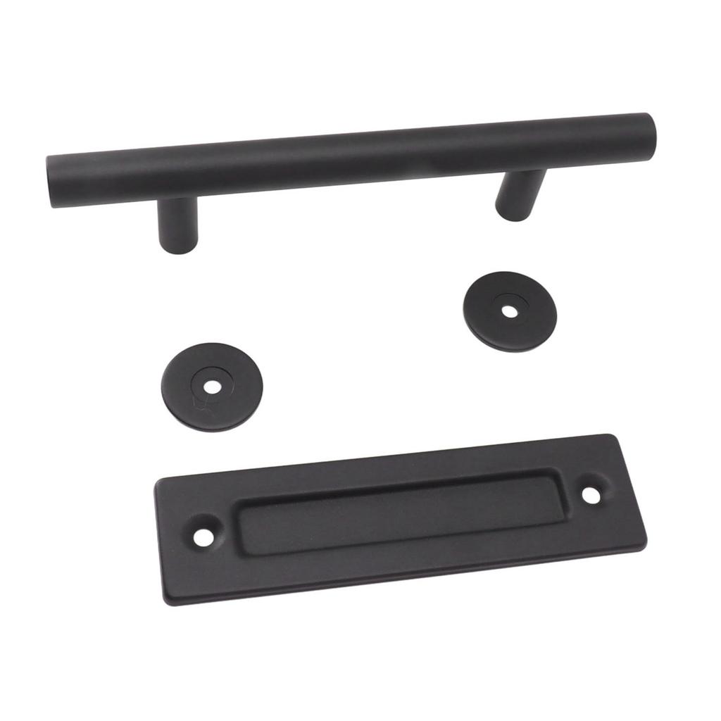 Sliding Barn Door Handle Black Carbon Steel Barn Door Handle for Cabinets Wardrobes