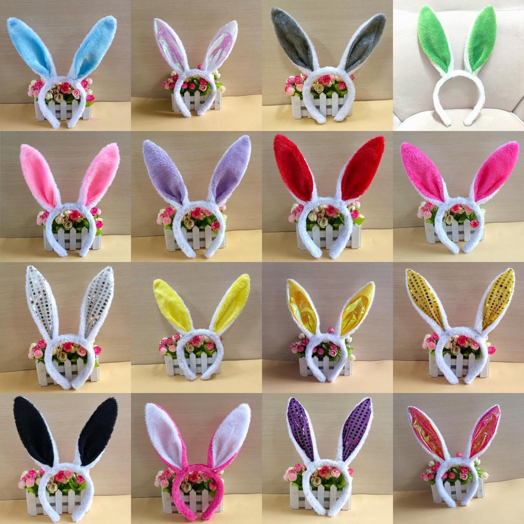 Kids Animal Costume Headband With Plush Bunny Ears And Sparkle Finish