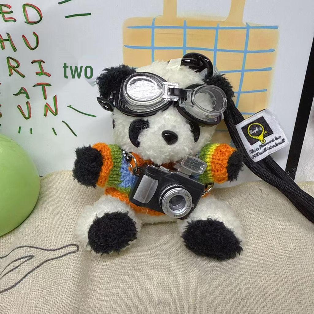 Kreativ Kamera Björn Hänge Plyschdocka Pilot Figur: Present till par Nyckelring Väskberlock