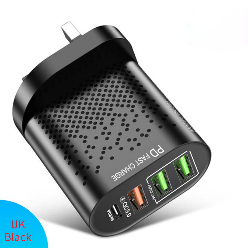 PD+QC3. 0 Încărcător de telefon USB C 4 porturi Încărcare rapidă PD 20W Adaptor de alimentare Pentru iPhone Xiaomi Samsung Australia Ștecher coreean