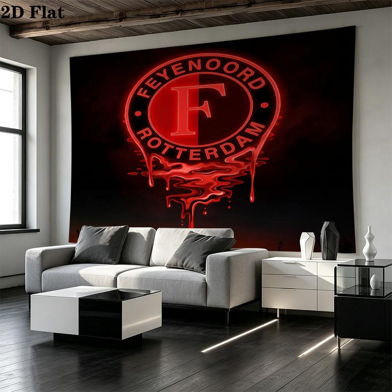 Tapestry z nadrukiem Feyenoord Rotterdam – Dekoracja ścienna do sypialni, akademików i wystroju domu