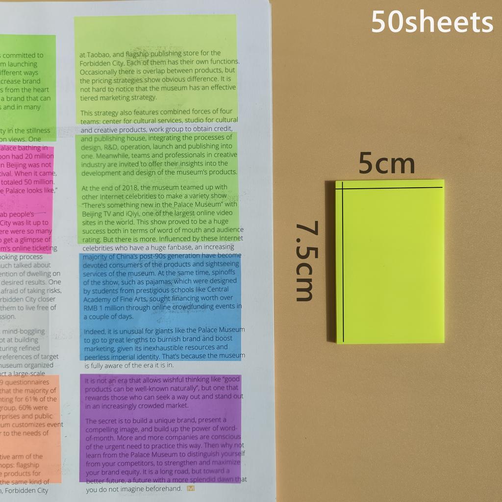 50 Sheets Stickers Transparent Sticky Notebook Pads Notepads Clear Bookmark Read Book Stationery School Supplie