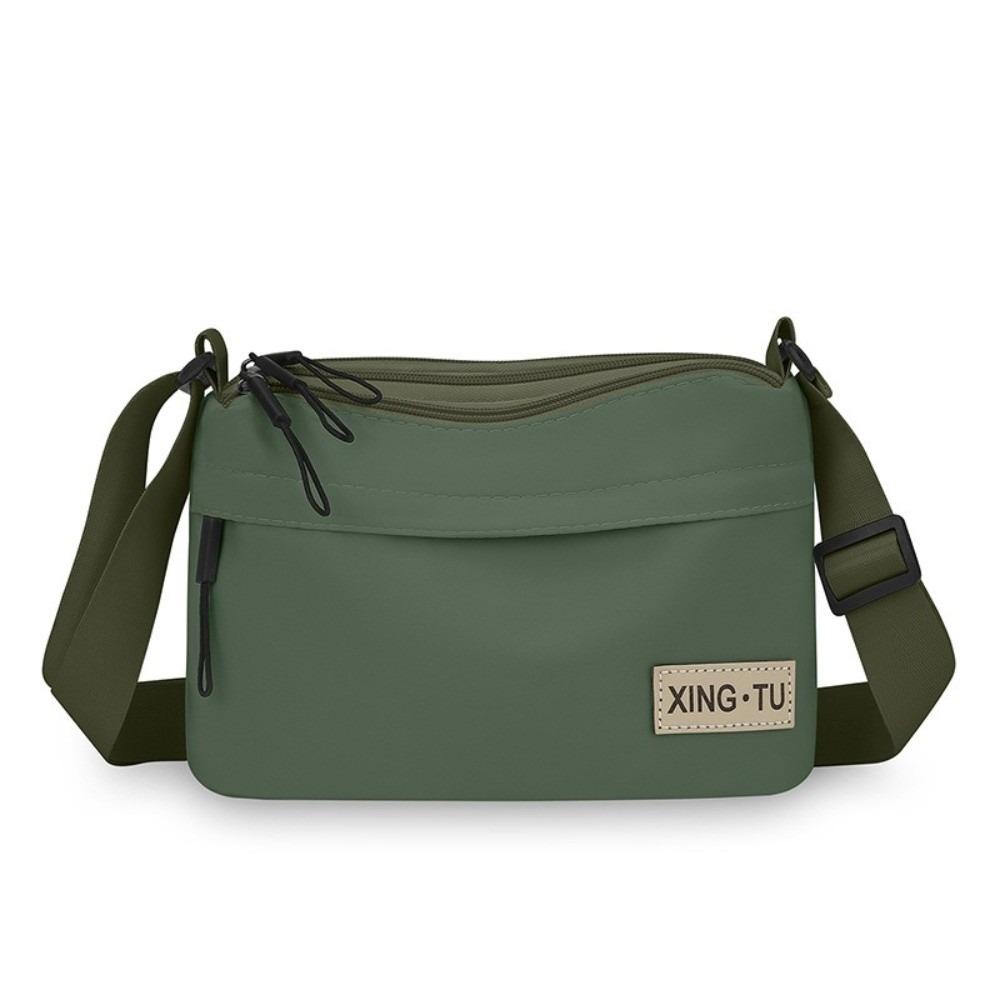Three Layer Women Backpack Canvas Oxford Shoulder Bag Casual Nylon Crossbody Bag Storage Bag зелёный