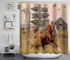 Wood Paneled Flower Shower Curtain, Vintage Flower Farm Cart Sunflower Butterfly Lavender Geometric Bible, Bathroom Decoration