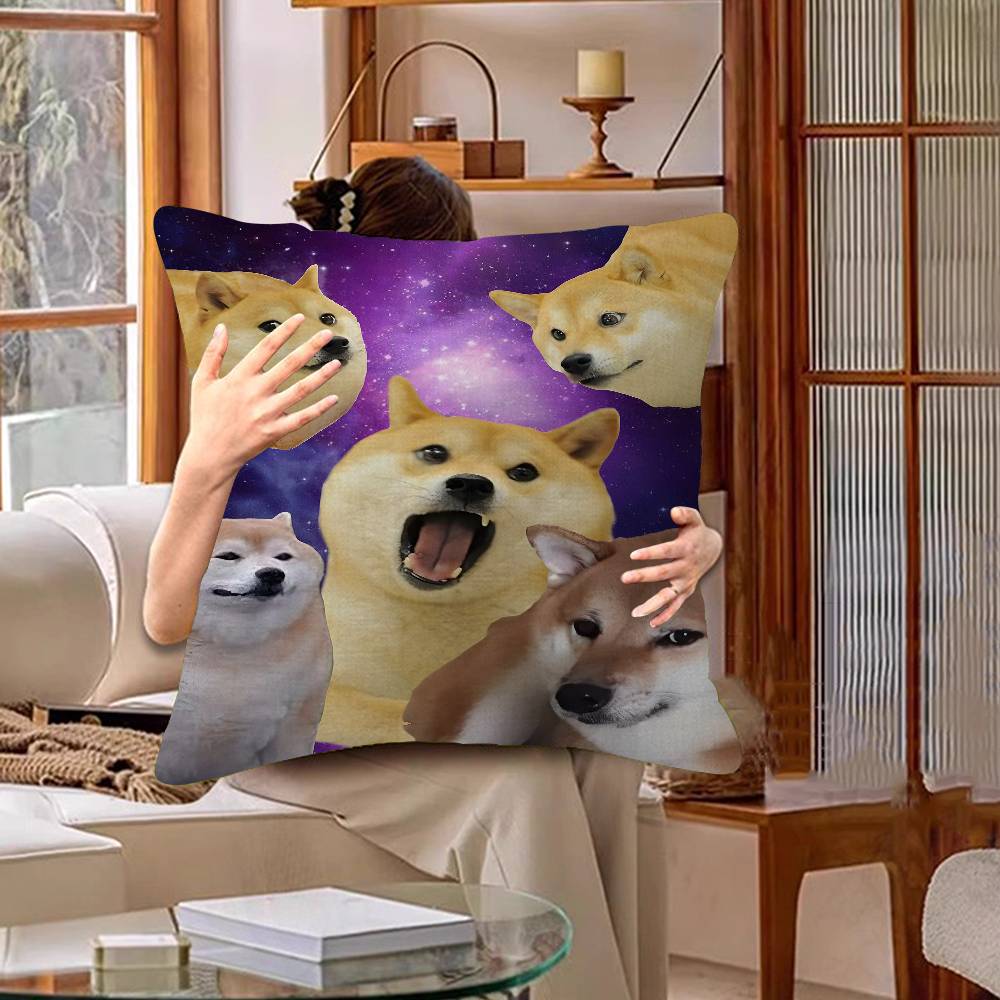 Abstract Shiba Inu Print Cushion Cover Car Throw Pillow Case For Sofa Car Christmas Gift 40X40Cm 45X45Cm