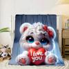Teddy Bear Night Sky Blanket Flannel Blanket for Bed, Sofa, Camping, Hiking, Picnic Essentials, Gift for Family Fan Gifts