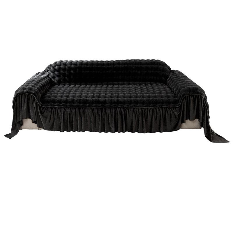 New Winter Rabbit Plush Warm Plush Sofa Cushion Thickened Non Slip Cushion Leather Sofa Cover Cover Cloth