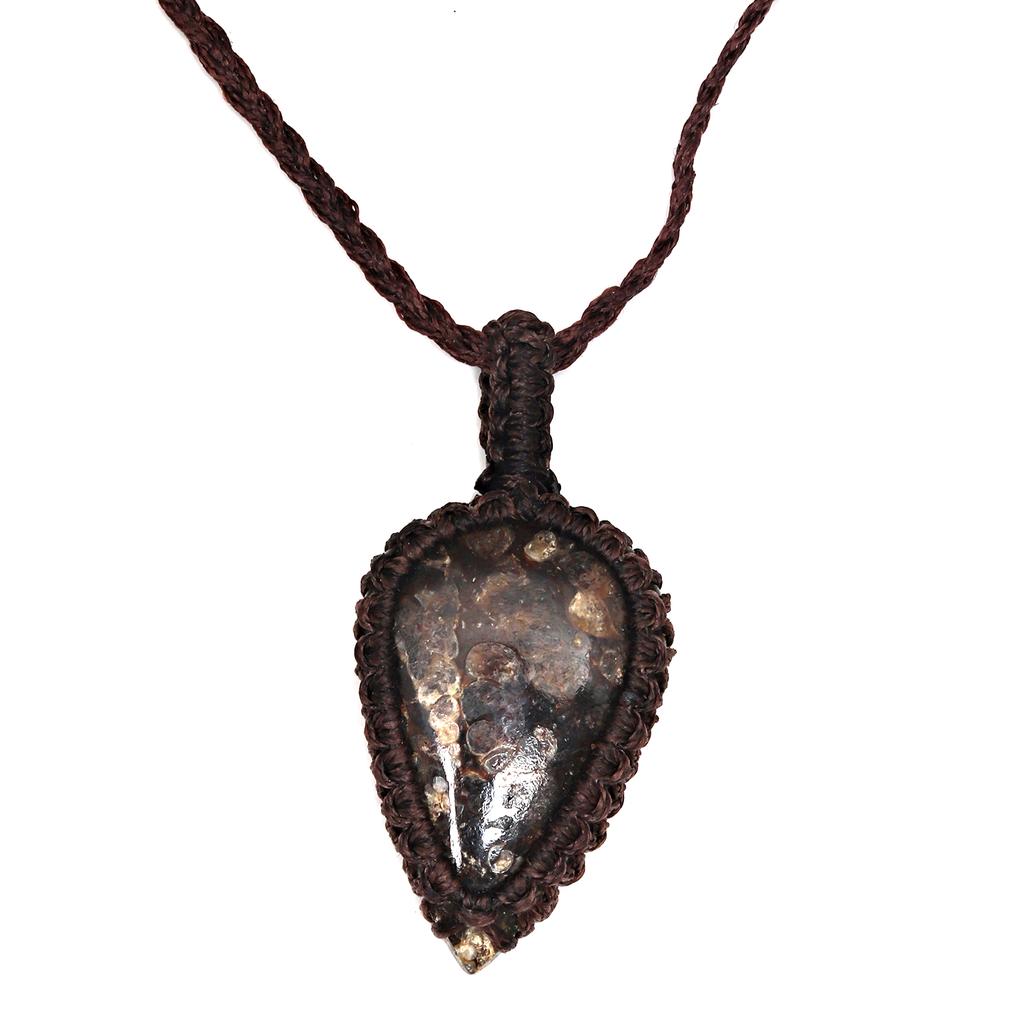 Macrame Thread Gemstone Handmade Jewelry 20-36''Ad Turtella Jasper Pendant