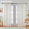 1PC NAPEARL Classical Flower Jacquard Hook Type Short Tulle Sheer Curtain for Bedroom Window