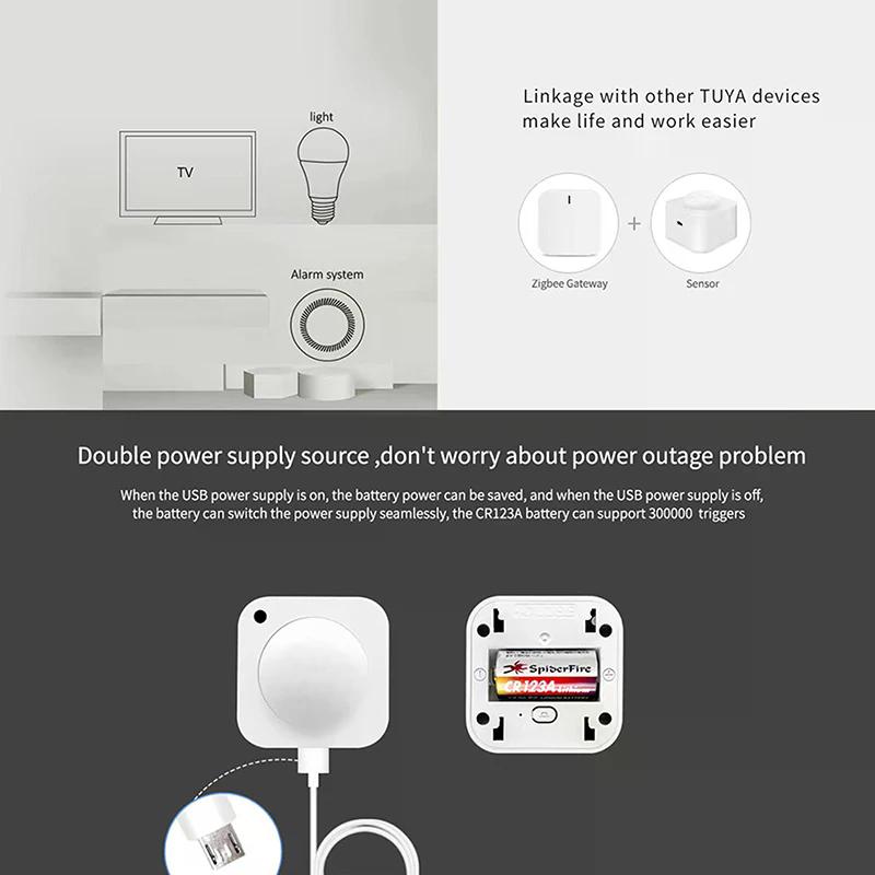 Wireless Smart Sensor Portable Tiny Temperature Humidity Monitor Compatible With Home Assistant