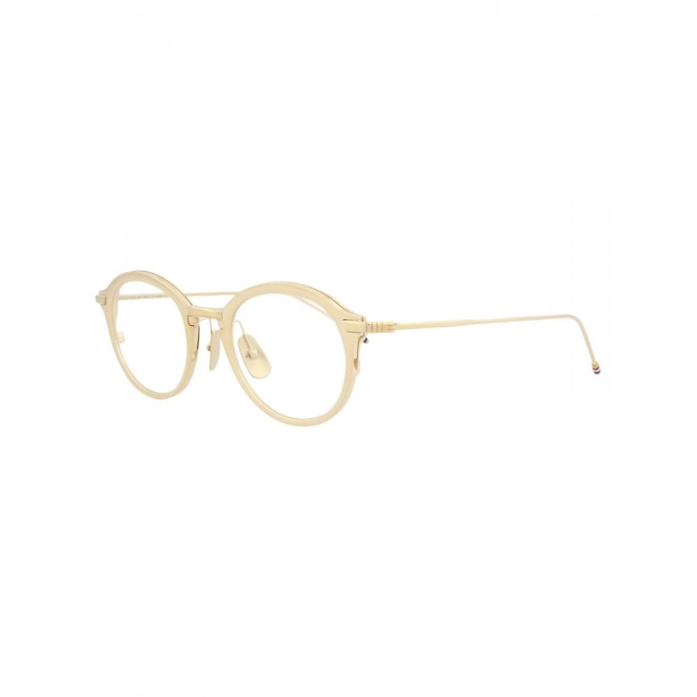 Thom Browne Round Frame Metal Optical Frames White Gold Transparent