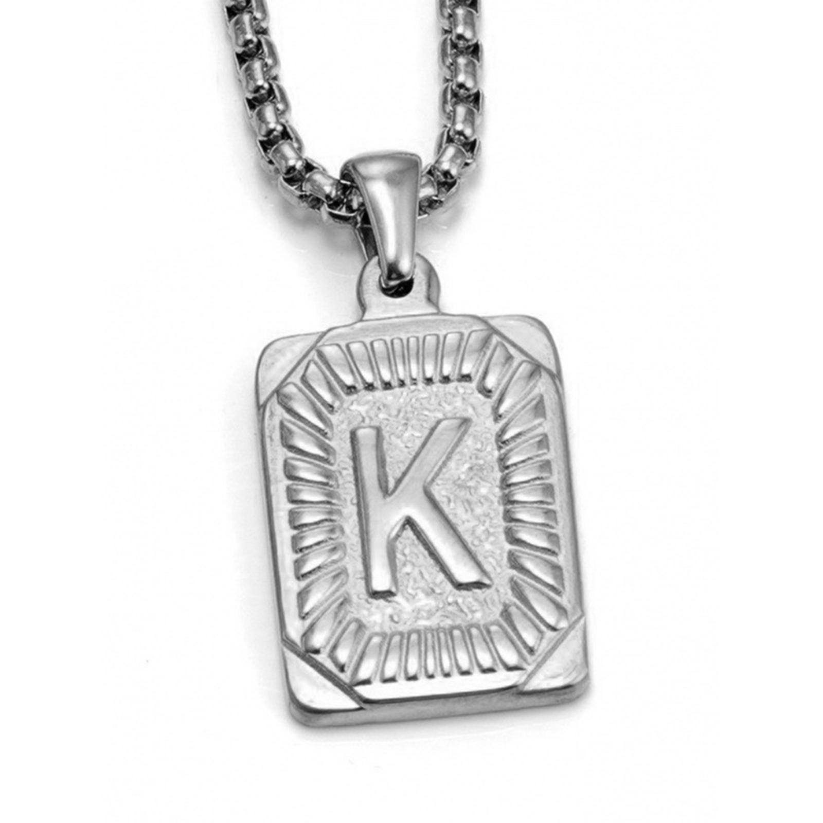 

Fashion Titanium Steel Necklace Featuring Letter Card Pendant Unisex Pendant Necklace Suitable for Lover Add Charm K
