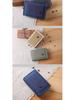 Men's 2025 Solid Color Korean Style Tri-fold Canvas Wallet & Coin Purse