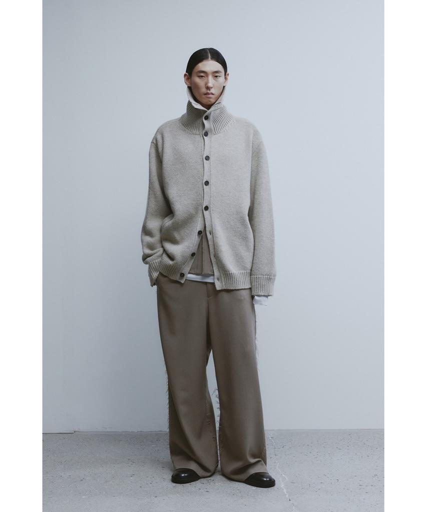 YOUTH Heavy-Weight Knit Cardigan - Melange Beige