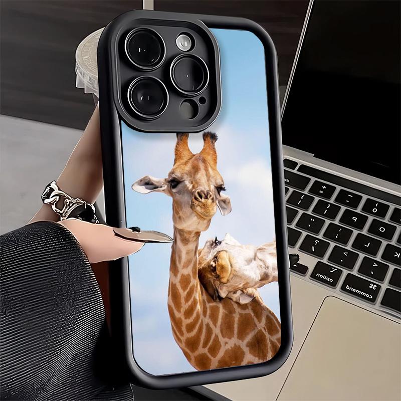 Phone Case for iPhone 17 Air 16E 15 16 Pro Max Giraffe Animal Pattern Cover 14 Plus 13 12 Mini Soft Shell Silicone Fundas