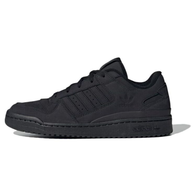 Adidas Originals Forum Top Grain Leather TPU Comfortable Simple Low-Top Skate Shoes Men Sneakers Black ID0990