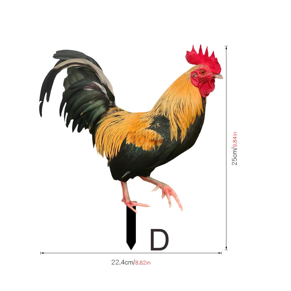 YKLU069-256 3D Rooster, Hen, Duck & Pig Outdoor Garden Decoration Plug