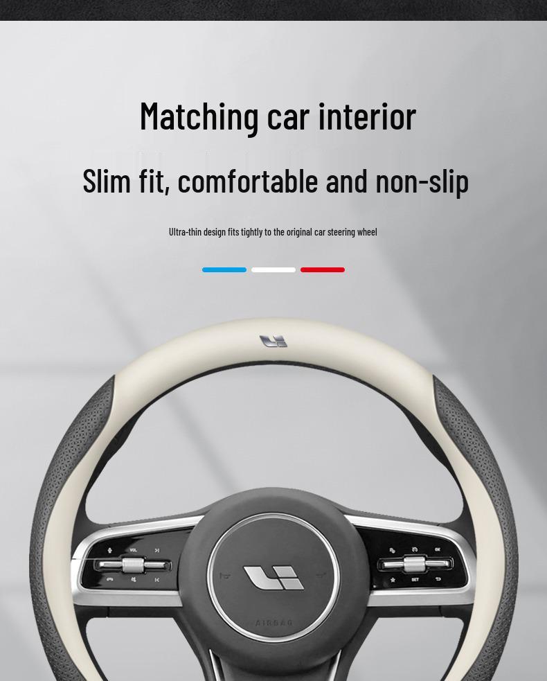 Ideal ONE/L7/L8/L9 Genuine Leather Steering Wheel Cover, Ultra-Thin, All-Season Fit
