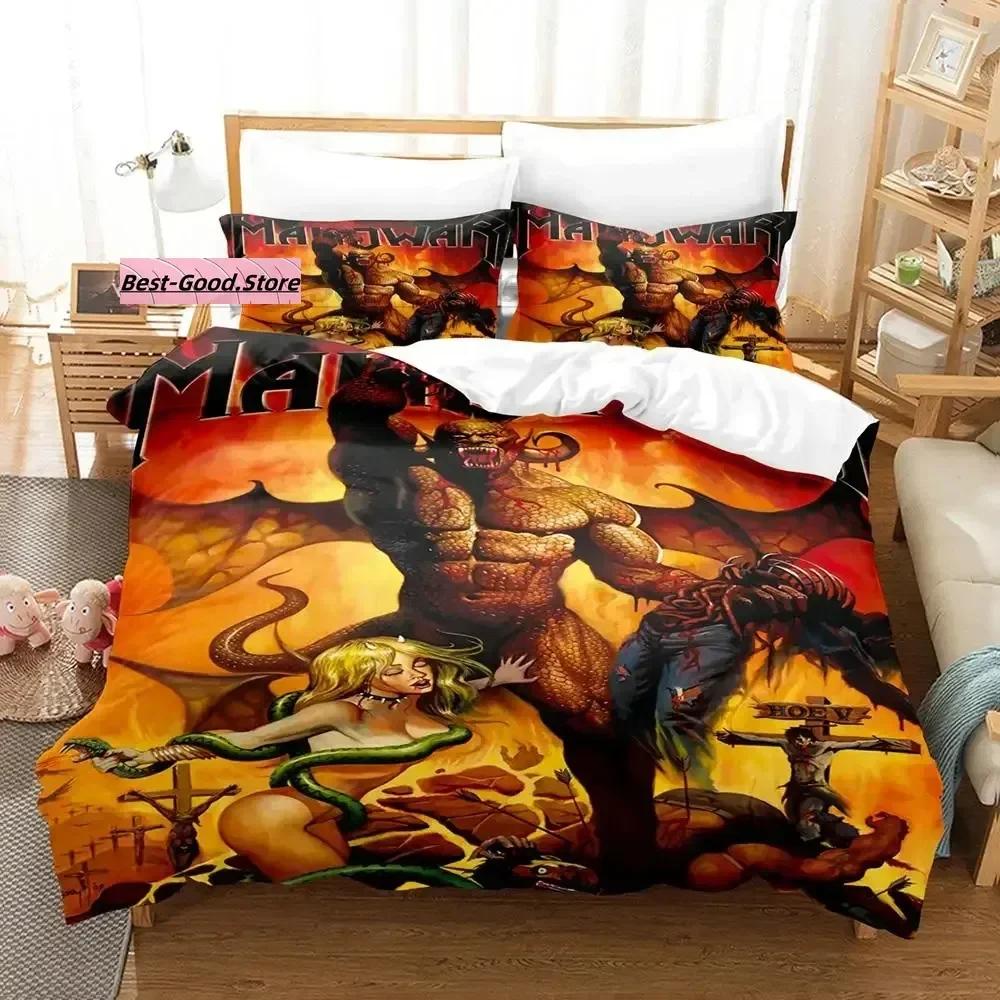 Manowar 3D Print Hip Hop Printed Bed Set Duvet Cover Pillowcase Bedding Set Bed Linen Sheet Quilt Cover Full Queen King Size