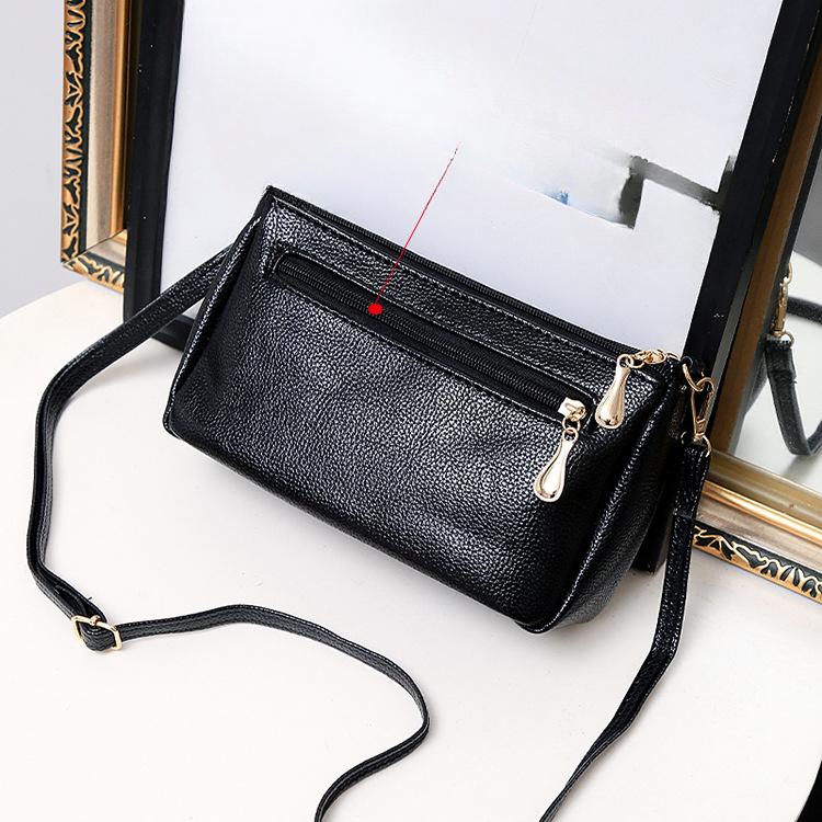 New Style Mother Trendy Women's Bag Solid Color Pu Women's Slanted Strap Shoulder Bag Bow Soft Leather Small Bag