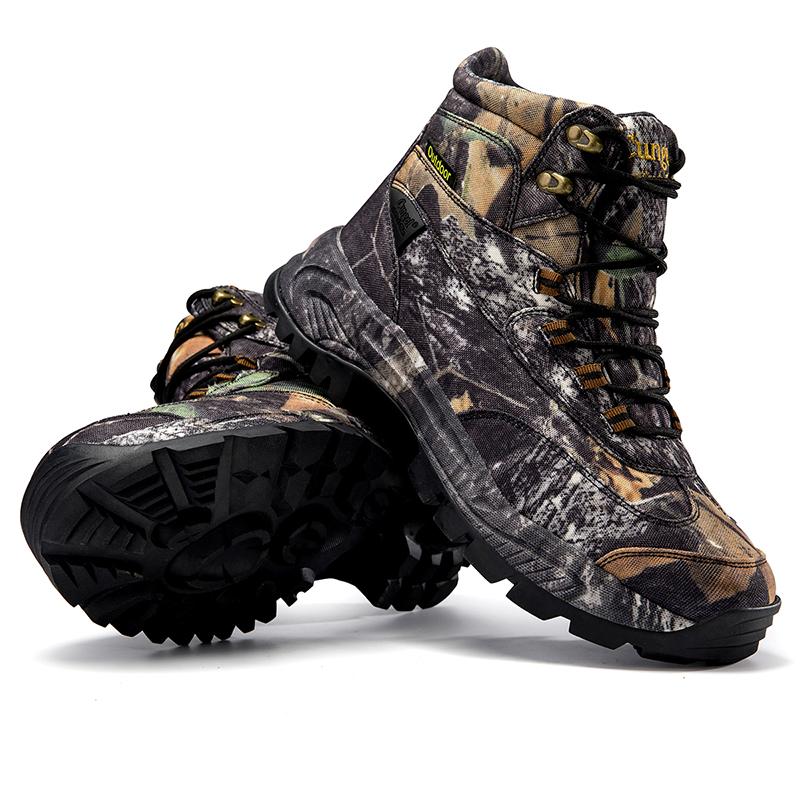 Men's Waterproof Camouflage Hunting Boots Hiking Boots Anti-skid Breathable Durable Outdoor High Cut Hiking Wear Resistant Shoes