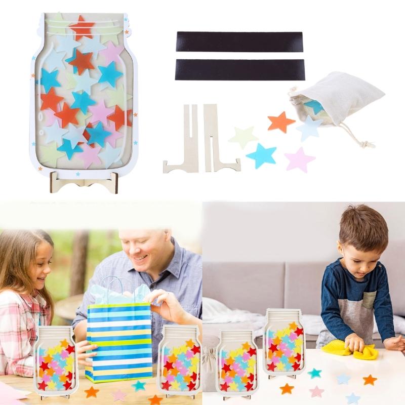 Reward Jar With 30 Star Tokens Good Behavior Jar Potty Training Tool Reward Charts for Children Behaviour