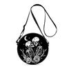 Schädelprint Runde Schultertasche Lässige Umhängetasche für Damen Beste Geschenke 2D Flache Lässige Tägliche Crossbody-Tasche
