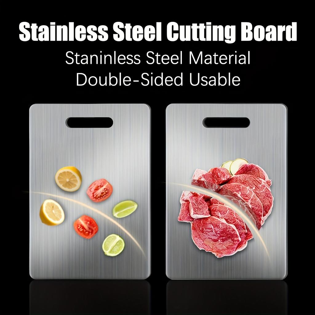 3pcs Premium Stainless Steel Cutting Board Set - Durable, Easy To Clean, Rust-Resistant, BPA-Free, Space-Saving Kitchen Ready for Food Preparation