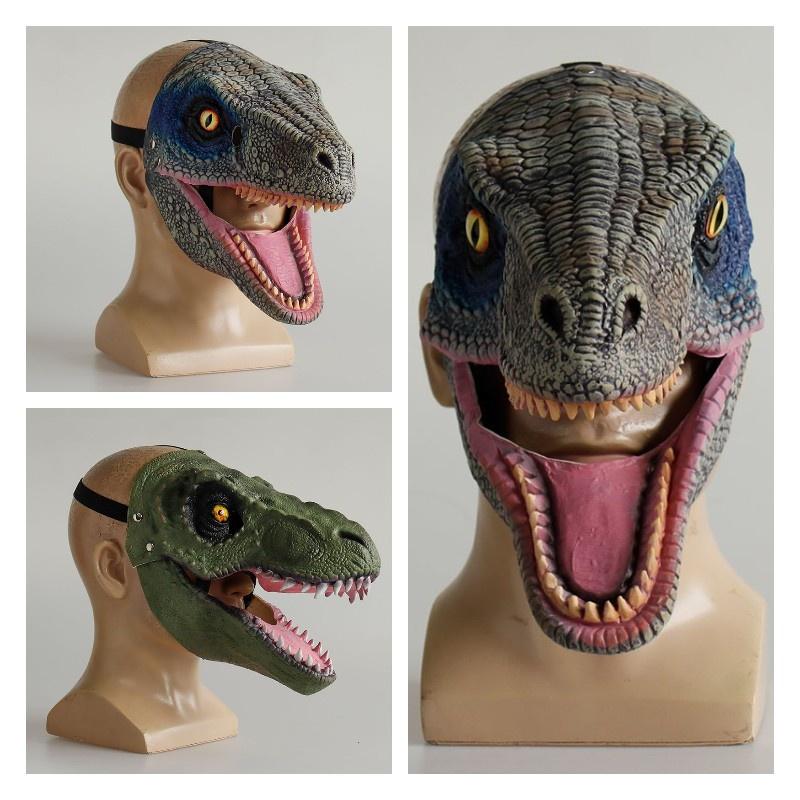 Jurassic World Dinosaur Latex Mask Headgear Tyrannosaurus Rex Halloween Cosplay Prop