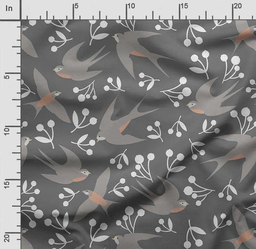 Soimoi Bird Print, Cotton Cambric, Quilting Fabric Sold by The Yard 42 Inch Wide, Medium Weight Cotton Fabric,