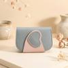 Patchwork Style PU Two-tone Key Case Mini Size Multi Slots Card Holder Multifunctional Portable Keychain Wallet Women