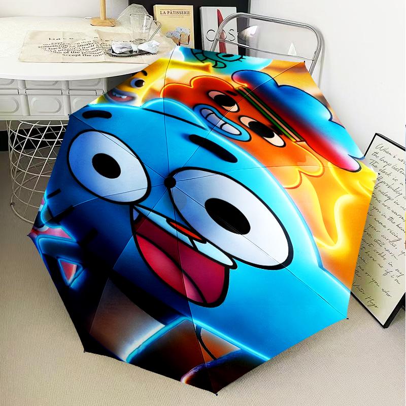Gum's Colorful Friends Umbrella Folding umbrella, automatic umbrella 8-Frame for Travel, camping Use Gift for Halloween Christmas